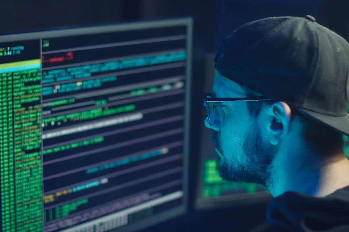 A secured workstation with security tooling on screen